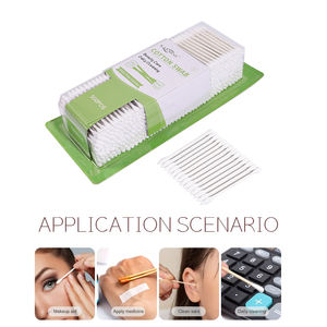 Bastoncini di Cotone 100% Originali per Igiene e Cura della Bellezza, 500 Pezzi con Bastoncino di Carta per Trucco e Pulizia - Product Image 1