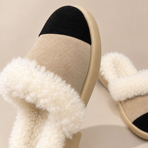 Chaussons d'hiver chauds en fourrure pour femmes, luxueux, en suède synthétique, pour la maison, la chambre, chaussures plates et moelleuses - Product Image 3