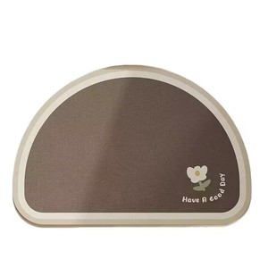 Tapis de bain ovale en terre de diatomée, absorbant, antidérapant, pour entrée de salle de bain, séchage rapide, facile à nettoyer, couleur unie, usage domestique - Product Image 5