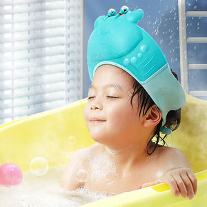 Bonnets <span class=keywords><strong>de</strong></span> douche pour bébés Chapeaux <span class=keywords><strong>de</strong></span> shampooing imperméables Visor Protect Ears Head Hair Washing Hats for Toddler Kids - Product Image 4