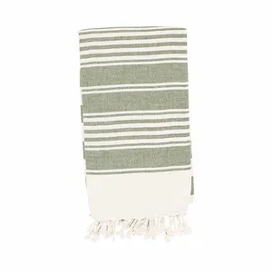 Peshtemal Towel from Factory, wholesale Turkish towel manufacturer Style Name: Anatolia - Khaki Green Classic Collection made in Turkey