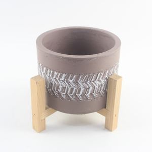 Florero de cemento de estilo clásico, decoración del hogar, maceta de bonsái de hormigón para suelo, centro comercial, cuidado del jardín - Product Image 3