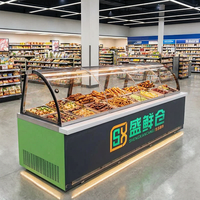 Refrigerador Vertical Comercial de Doble Temperatura con Puerta de Vidrio y Enfriamiento por Aire, de Acero Inoxidable, para Exhibición en Supermercados