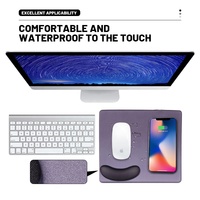 Repose-poignet certifié Qi 10W, tapis de souris de jeu personnalisé, ergonomique, premium, chargeur sans fil, résistant à l'eau, anti-rayures, pour le bureau