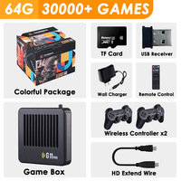 Konsol Game TV G11pro 4K HD Sistem Ganda Stik Game 64G/128G Nirkabel untuk Dua Orang 15000+ Game Bawaan Ekspansi 256GB
