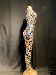 Body d'été à paillettes scintillantes pour femmes de <span class=keywords><strong>grande</strong></span> <span class=keywords><strong>taille</strong></span>, <span class=keywords><strong>combinaison</strong></span> ornée de cristaux pour fête de célébrités - Product Image 3