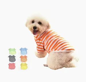 Оптовая продажа, на заказ, футболка в полоску с короткими рукавами для собак, товары для собак, одежда для собак на весну и лето