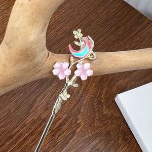 Chinese Style <b>Sweet</b> Women's Vintage <b>Flower</b> Tassel Zinc Alloy Hairpin with Clear Floral Pearl Jewelry - Product Image 6