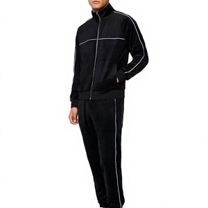Ensemble de sport en velours prêt à l'emploi pour hommes, collection hiver personnalisée, vêtements de sport OEM, fourniture directe usine - Product Image 1
