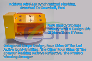 Road Cone LED loại an toàn giao thông thiết bị nhựa PC Chất liệu năng lượng mặt trời Powered giao thông Flash Dash LED cảnh báo ánh sáng - Product Image 6