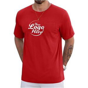 Camiseta personalizada UPF 50 + de manga corta con cuello redondo para hombre, camiseta transpirable de secado rápido con bolsillo y patrón impreso - Product Image 2