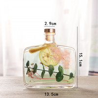 Flacon diffuseur d'arômes en verre transparent de luxe 100ml 200ml 330ml 500ml pour huiles essentielles avec bouchon doré