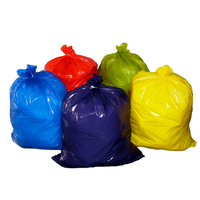 Sacs poubelles à cordon de serrage Easy Central Pull, bicolores bleu menthe et gris, en plastique avec fermeture étoile