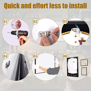 37x26 pouces grand uniforme militaire ombre boîte vitrine serrure <span class=keywords><strong>armée</strong></span> marine <span class=keywords><strong>Air</strong></span> Force médaille ruban cadre Photo cadre animaux - Product Image 5