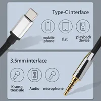 USB-C zu 3,5 mm TRRS Klinkenkabel, Lautsprecherkabel, Nylon-PVC-Kabel, Auto-Audio-Verlängerungskabel, 3,5 mm Stecker