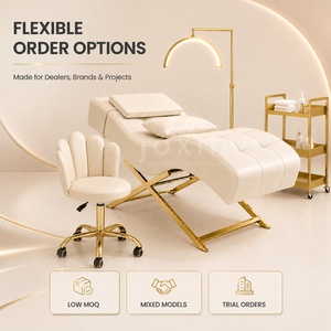 Lit <span class=keywords><strong>de</strong></span> luxe pour extensions <span class=keywords><strong>de</strong></span> cils, lit incurvé pour cils, lit <span class=keywords><strong>de</strong></span> beauté en acier inoxydable doré, mobilier <span class=keywords><strong>de</strong></span> salon <span class=keywords><strong>de</strong></span> beauté, <span class=keywords><strong>table</strong></span> <span class=keywords><strong>de</strong></span> <span class=keywords><strong>massage</strong></span> en cuir PU blanc - Product Image 2