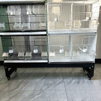Base de cage d'élevage Petway en acier inoxydable et fil métallique avec roulettes, antidérapante, durable, portable et relevable pour petits oiseaux