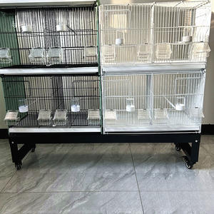 Base de cage d'élevage Petway en acier inoxydable et fil métallique avec roulettes, antidérapante, durable, portable et relevable pour petits oiseaux - Product Image 5