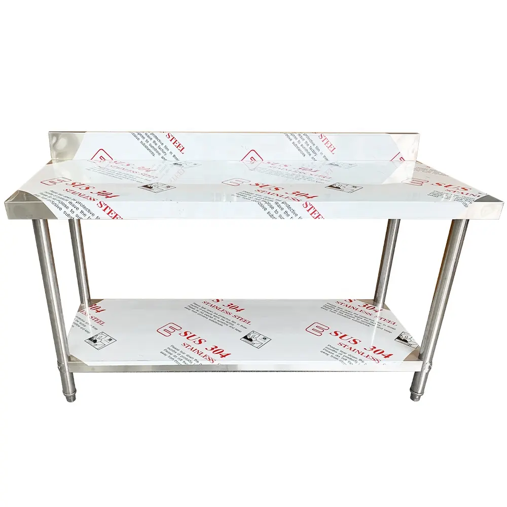 โต๊ะ304ทำจากสแตนเลสมีแผ่นกันน้ำมันกระเด็นและชั้นวางของในครัว