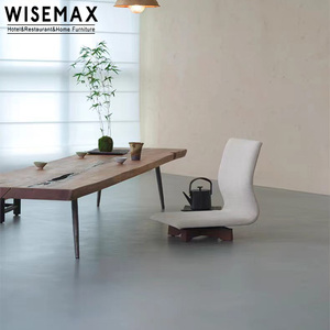 WISEMAX FURNITURE, mobilier de salon au design japonais, tissu d'ameublement, dossier en tissu, tabouret bas, chaise unique en bois massif pour la maison - Product Image 6