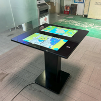 Table numérique interactive intelligente à double écran capacitif multi-touch de 21,5 pouces, noire, avec verre trempé, pour l'éducation commerciale