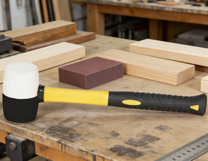 Outils <span class=keywords><strong>de</strong></span> charpentier, <span class=keywords><strong>marteau</strong></span> en caoutchouc <span class=keywords><strong>de</strong></span> qualité industrielle avec manche en fibre <span class=keywords><strong>de</strong></span> verre, <span class=keywords><strong>marteau</strong></span> <span class=keywords><strong>de</strong></span> machiniste pour assembler des meubles, multifonctionnel - Product Image 5