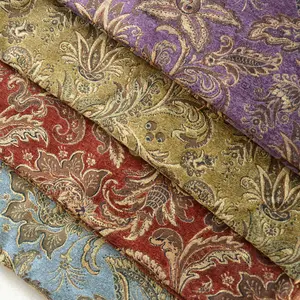 100% Polyester Home Textile, Waterproof Jacquard Sofa Fabric Furniture Classical Floral Design Curtain Fabric Upholstery Fabric/