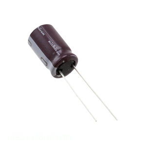 Condensateur original à traversée de circuit, aluminium, 47 µF, 20 %, 100 V, radial, TH 47 µF, UPS2A470MPD1TD - Product Image 1