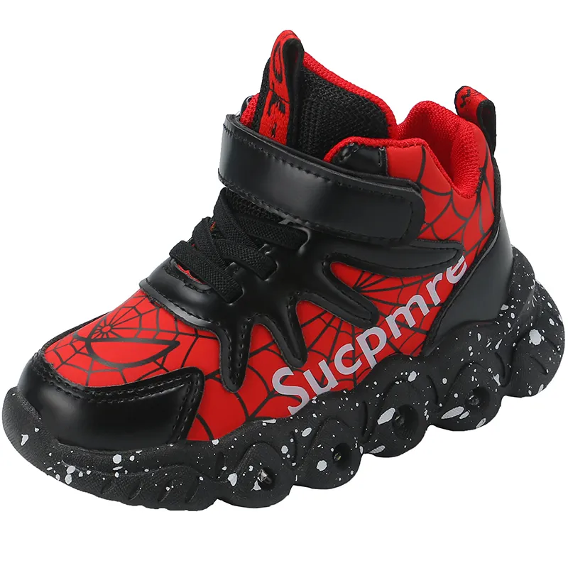 Zapatos de Spiderman para niños y niñas, zapatillas deportivas de malla, de baloncesto