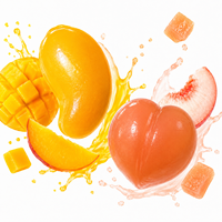 Bonbons gélifiés en gros en forme de mangue et pêche, pelables, fournis directement par l'usine, nouveauté, bonbons gélifiés mous en forme de fruits, Halal, personnalisables OEM