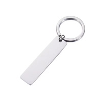 Porte-clés personnalisé en acier inoxydable gravé DIY barre de bande métallique de style vintage avec impression UV étiquettes de logo sans ternissement