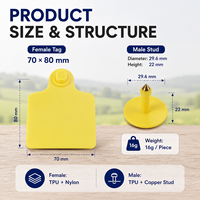 Étiquettes d'oreille pour animaux en TPU imperméable, 860-960 MHz UHF RFID, suivi du bétail, pour bovins, vaches, moutons, porcs, chèvres, impression laser