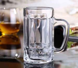 Vente en gros de tasse en verre de bière transparente 12 OZ avec poignée - Product Image 4