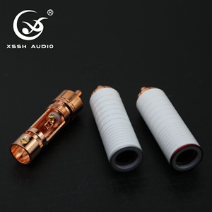 Haut de gamme XSSH YIVO <span class=keywords><strong>Audio</strong></span> HIFI bricolage OEM <span class=keywords><strong>adaptateur</strong></span> RCA 8.5mm trou de fil avec rouge pur cuivre blanc coque <span class=keywords><strong>Audio</strong></span> RCA prise Jack connecteurs - Product Image 1