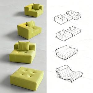 Sofá Seccional en Forma <span class=keywords><strong>de</strong></span> L <span class=keywords><strong>de</strong></span> Tela <span class=keywords><strong>de</strong></span> Franela Simple, con Relleno <span class=keywords><strong>de</strong></span> Esponja <span class=keywords><strong>de</strong></span> Alta Densidad y Cojines Lavables Extraíbles, en Caja, para Comercio Transfronterizo - Product Image 5