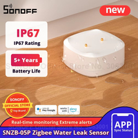 Détecteur de fuite d'eau Zigbee 3.0 SNZB-05P, durée de vie de 5 ans, étanche IP67, télécommande, système de maison intelligente Alexa