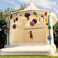 Château gonflable avec toboggan Tongcai personnalisé bleu rose de qualité commerciale en PVC avec protection UV, installation facile, 5-7 enfants