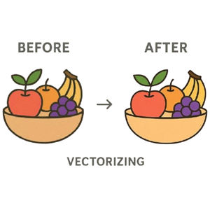 Service de vectorisation de haute qualité, Conversion d'art vectoriel propre et lisse, traçage de logo et d'illustration, fichiers prêts à l'impression de haute qualité - Product Image 1