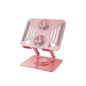 Soporte Metálico Giratorio de 360 Grados para Laptop con Dos Ventiladores de Refrigeración, Ajustable, Plegable y Ergonómico para Notebook, Tablet y PC - Product Image 1