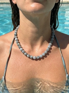 <span class=keywords><strong>Collana</strong></span> Estiva Personalizzata con Perle <span class=keywords><strong>di</strong></span> <span class=keywords><strong>Pietra</strong></span> Lunare Naturale e Chiusura in Acciaio Inossidabile, <span class=keywords><strong>Collana</strong></span> Minimalista Estiva da Donna - Product Image 4