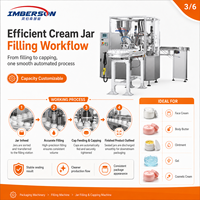 Machine de remplissage et de bouchage rotative entièrement automatique pour pots de crème CJF, pour l'emballage de crèmes, gels, baumes et onguents cosmétiques