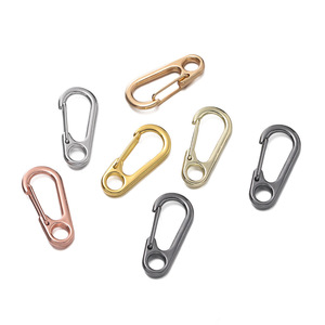 Mini Metal Carabiner <b>Hook</b> Oval Spring <b>Clip</b> Keychain DIY Jewelry Accessory Fashion Handmade 5 Packs - Product Image 1