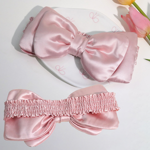 लक्जरी महिलाएं दैनिक फैशन धनुष रेशम हेडबैंड कस्टम लोगो 100% शहतूत रेशम बाल बैंड नरम लोचदार चिकनी - Product Image 6