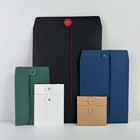 Porte-documents A4 en kraft avec fermeture par cordon, pochette transparente et enveloppes en papier personnalisées, modèle fabriqué en Chine, type cordon.