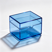 Boîte de rangement de bureau en acrylique transparente et chaleureuse, organiseur de papeterie multi-compartiments pour la décoration esthétique des bureaux d'étudiants et de bureau
