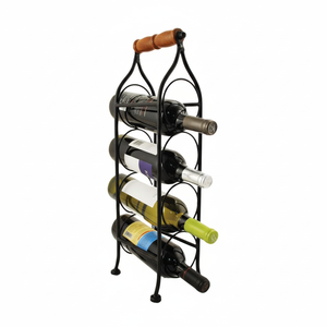 Porte-bouteilles à vin en métal de style royal, support à vin noir, présentoir décoratif, étagères à vin pour comptoir, décoration de table - Product Image 1