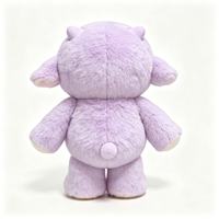 Mignonne peluche mouton violette avec bavoir en dentelle jaune, jouet en peluche doux et moelleux, personnalisable avec logo, jouet en peluche mouton Kawaii