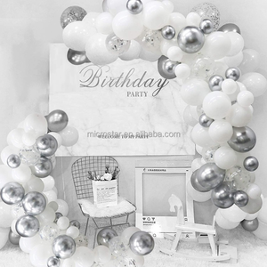 Wholesale Chrome White Silver <strong>Balloon</strong> Garland Kit Silver Confetti <strong>Balloons</strong> with <strong>Balloon</strong> Tape for <strong>Prom</strong> Wedding Events Party Decor - Product Image 4