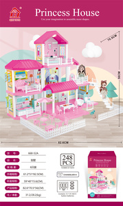 Nouveau style, plusieurs jouets éducatifs pour filles, jeux de simulation, maison de villa rose à assembler soi-même, avec lumière et pile Ag13 - Product Image 4