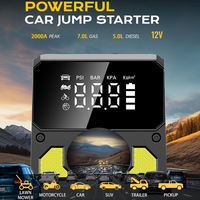 Portable Emergency Power Supply 2000A Digital Car Tire Inflator Pump with 150psi ABS Material and Battery